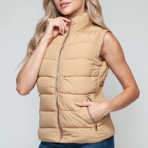 Snobbish Zip Up Turtleneck Vest with Pockets - Picture 5 of 6